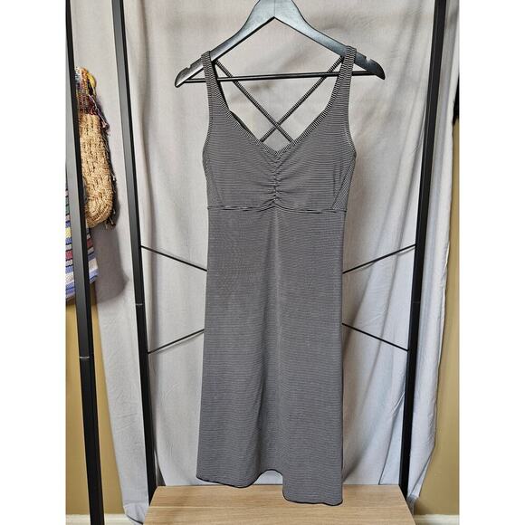 Prana Rebecca Black & White Stripped Dress Size M - Picture 2 of 10